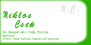 miklos csep business card
